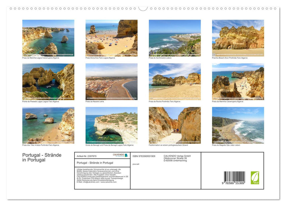 Portugal - Strände in Portugal (CALVENDO Premium Wandkalender 2027)
