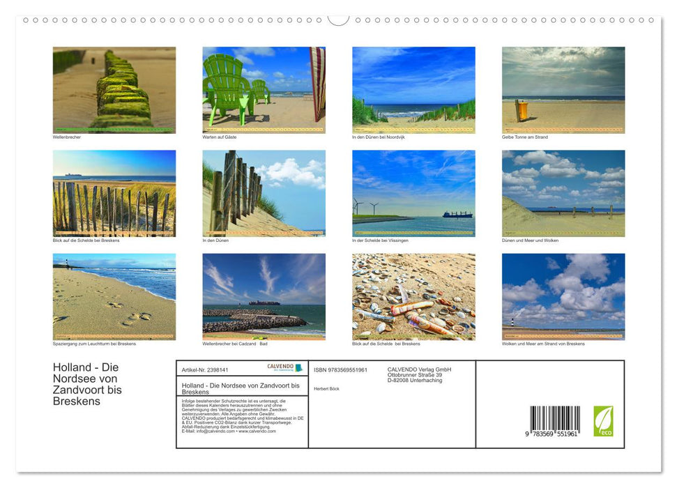 Holland - Die Nordsee von Zandvoort bis Breskens (CALVENDO Premium Wandkalender 2027)