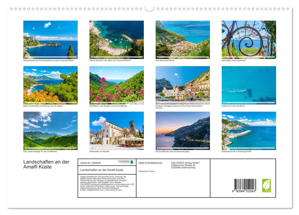 Landschaften an der Amalfi Küste (CALVENDO Premium Wandkalender 2027)