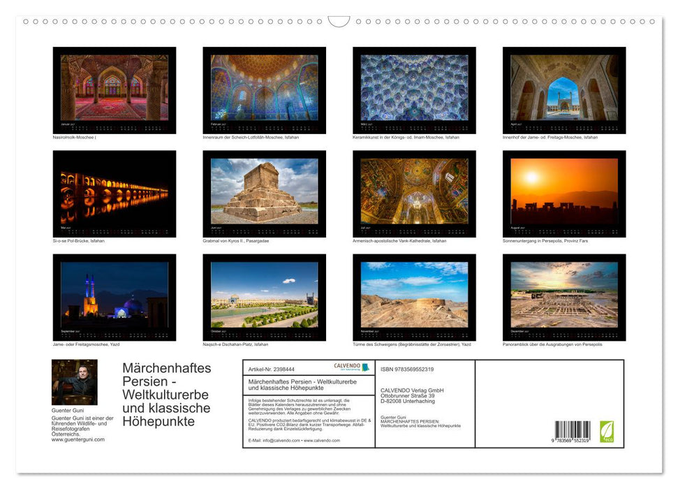 Märchenhaftes Persien - Weltkulturerbe und klassische Höhepunkte (CALVENDO Wandkalender 2027)