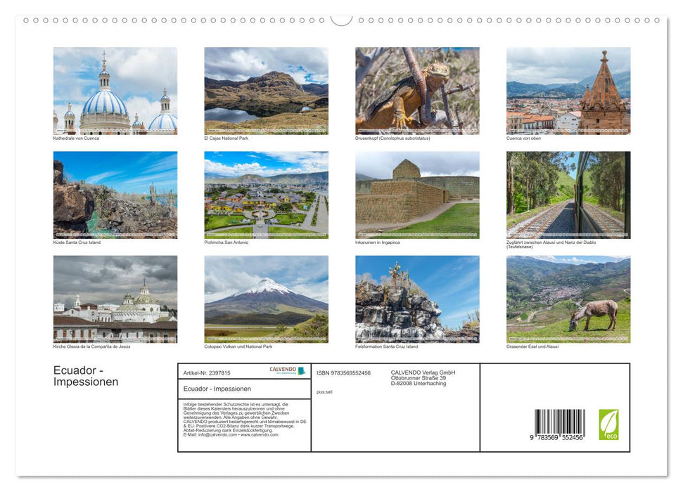 Ecuador - Impessionen (CALVENDO Premium Wandkalender 2027)