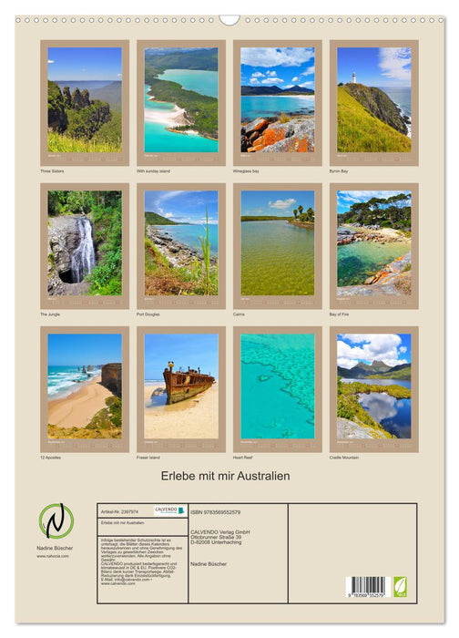 Erlebe mit mir Australien (CALVENDO Wandkalender 2027)