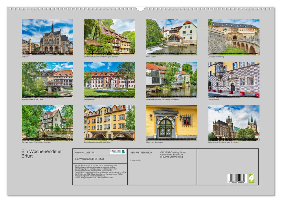 Ein Wochenende in Erfurt (CALVENDO Wandkalender 2027)