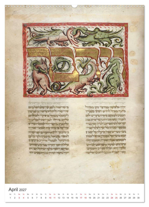 Hebräische Illuminationen und Manuskripte (CALVENDO Wandkalender 2027)