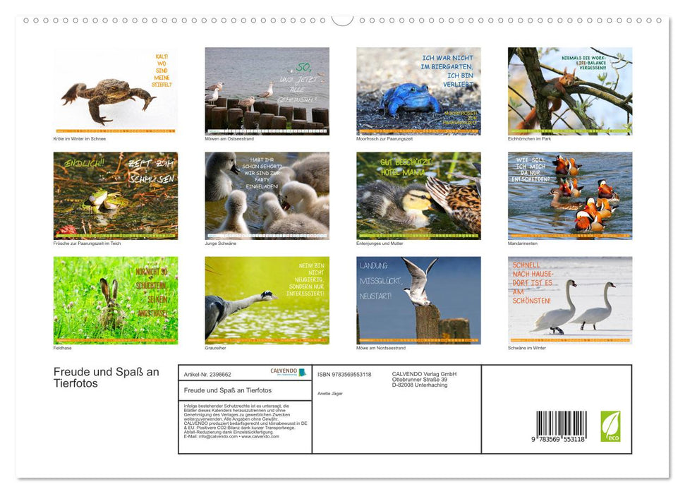 Freude und Spaß an Tierfotos (CALVENDO Premium Wandkalender 2027)