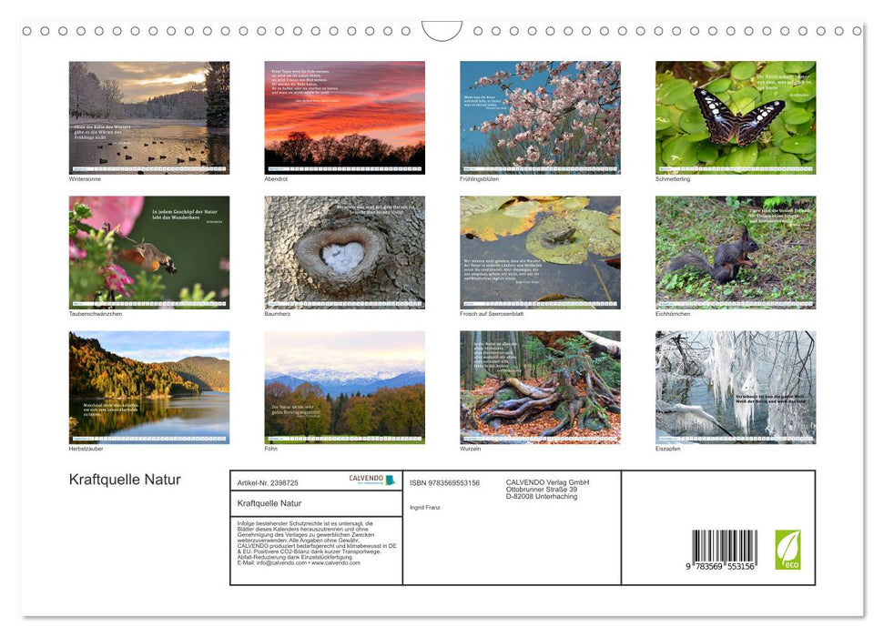 Kraftquelle Natur (CALVENDO Wandkalender 2027)