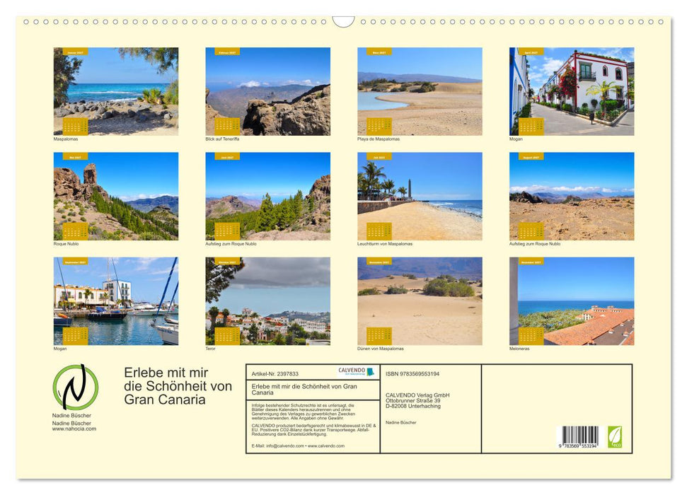Erlebe mit mir die Schönheit von Gran Canaria (CALVENDO Wandkalender 2027)