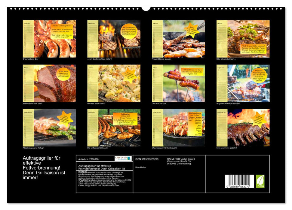 Auftragsgriller für effektive Fettverbrennung! Denn Grillsaison ist immer! (CALVENDO Premium Wandkalender 2027)