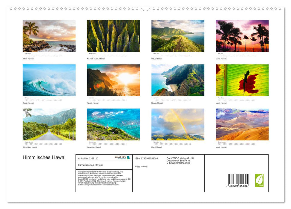 Himmlisches Hawaii (CALVENDO Premium Wandkalender 2027)