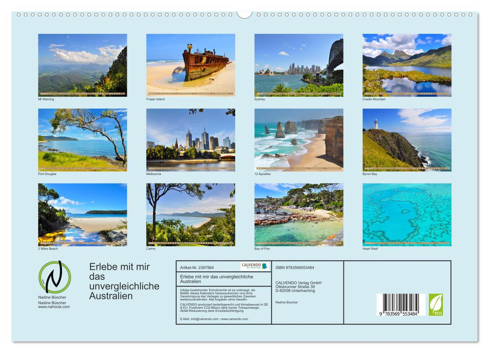 Erlebe mit mir das unvergleichliche Australien (CALVENDO Premium Wandkalender 2027)