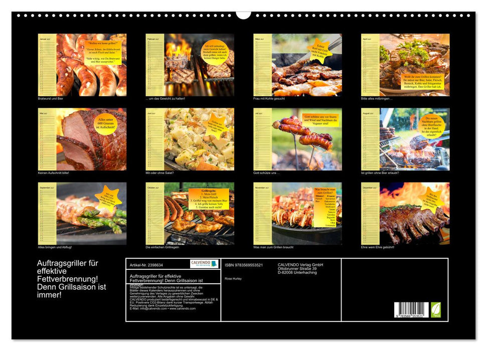 Auftragsgriller für effektive Fettverbrennung! Denn Grillsaison ist immer! (CALVENDO Wandkalender 2027)