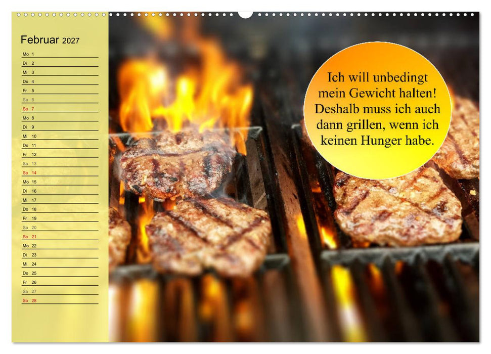Auftragsgriller für effektive Fettverbrennung! Denn Grillsaison ist immer! (CALVENDO Wandkalender 2027)