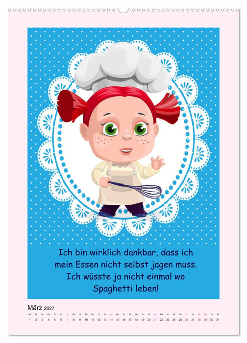Mampfen und Lachen! Lustige Sprüche über Küche, kochen und essen (CALVENDO Premium Wandkalender 2027)
