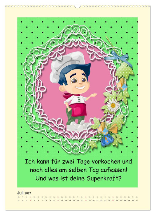 Mampfen und Lachen! Lustige Sprüche über Küche, kochen und essen (CALVENDO Premium Wandkalender 2027)