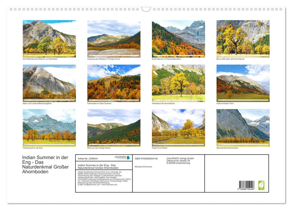 Indian Summer in der Eng - Das Naturdenkmal Großer Ahornboden (CALVENDO Wandkalender 2027)