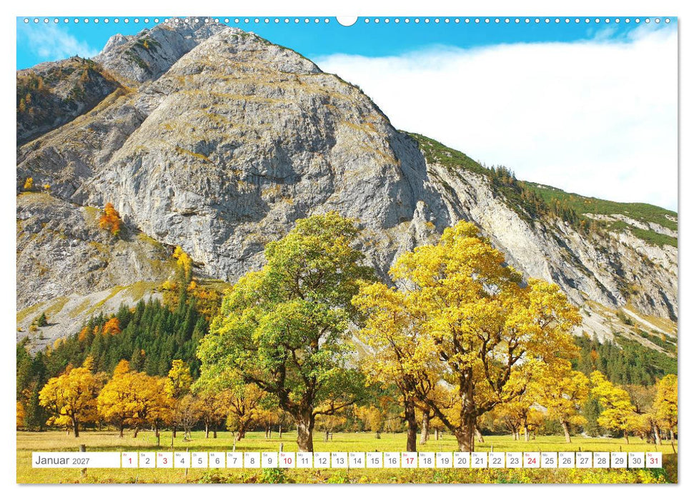 Indian Summer in der Eng - Das Naturdenkmal Großer Ahornboden (CALVENDO Wandkalender 2027)