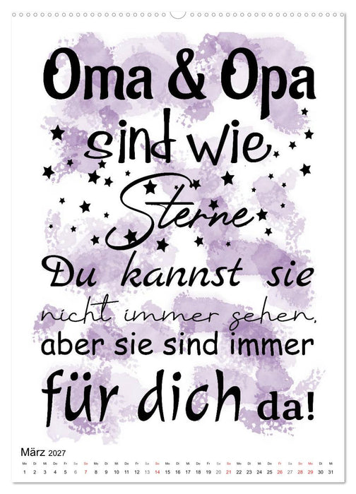 Oma und Opa, die Helden unserer Kindheit (CALVENDO Wandkalender 2027)