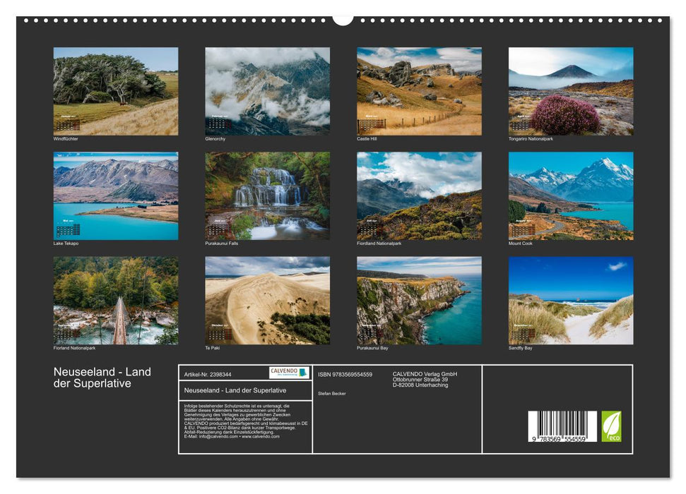 Neuseeland - Land der Superlative (CALVENDO Premium Wandkalender 2027)