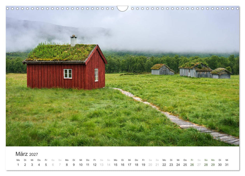 Norwegen Kalender - Wilde Hütten in den Bergen (CALVENDO Wandkalender 2027)