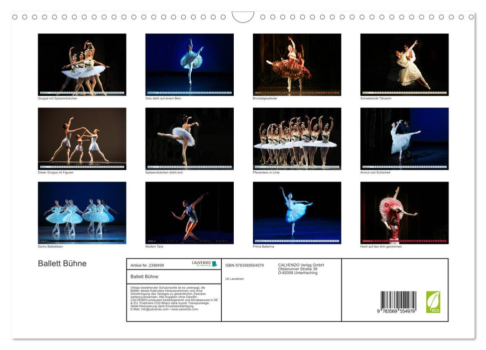 Ballett Bühne (CALVENDO Wandkalender 2027)