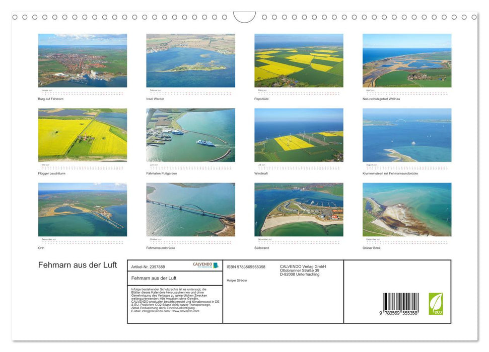 Fehmarn aus der Luft (CALVENDO Wandkalender 2027)