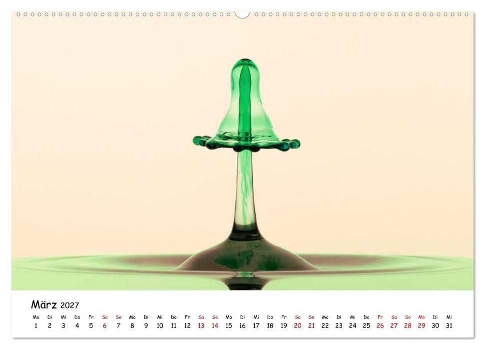 Wassertropfen - Kunstwerke der Natur (CALVENDO Wandkalender 2027)