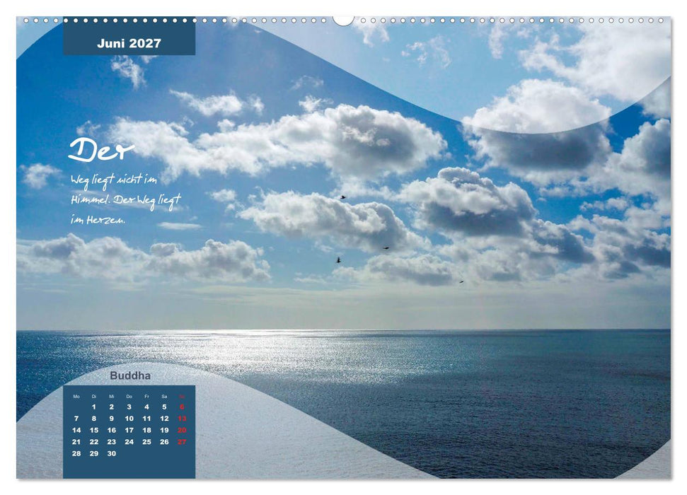 Mittelmeer, Meer, Wellen, Strand, Muscheln, Sand & Zitate (CALVENDO Premium Wandkalender 2027)
