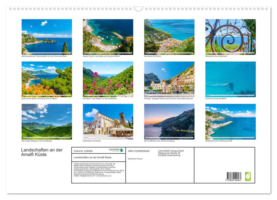 Landschaften an der Amalfi Küste (CALVENDO Wandkalender 2027)