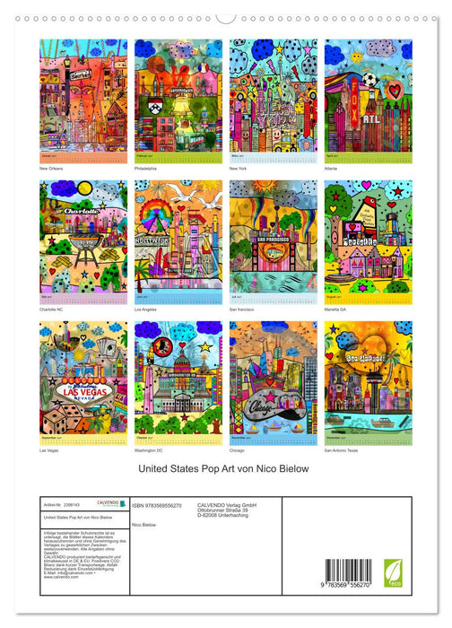 United States Pop Art von Nico Bielow (CALVENDO Premium Wandkalender 2027)