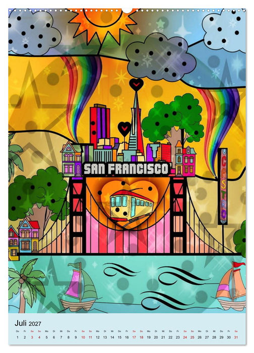 United States Pop Art von Nico Bielow (CALVENDO Premium Wandkalender 2027)