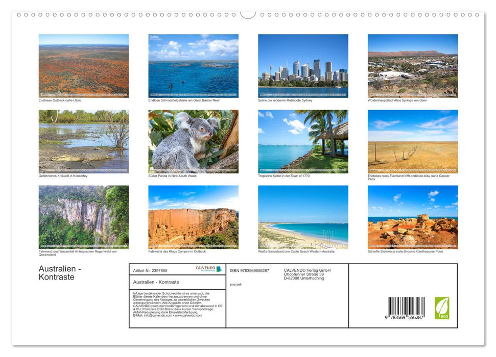 Australien - Kontraste (CALVENDO Premium Wandkalender 2027)