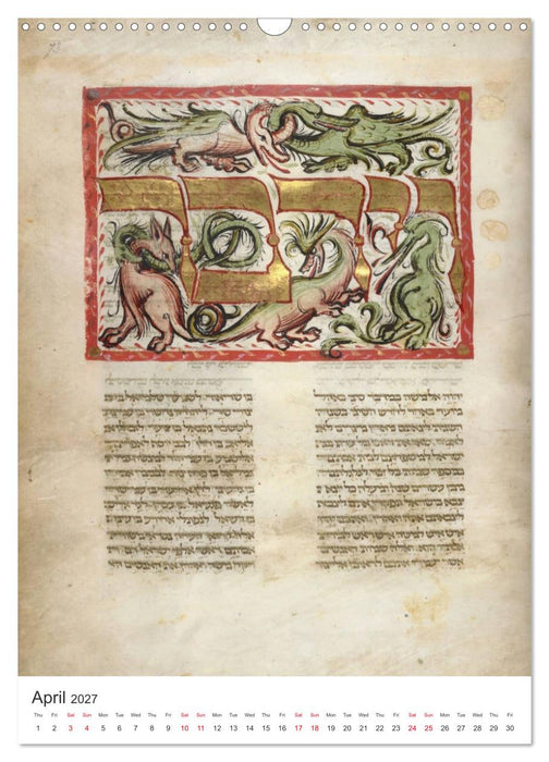 Hebrew Illuminations and Manuscripts (CALVENDO Monthly Calendar 2027)