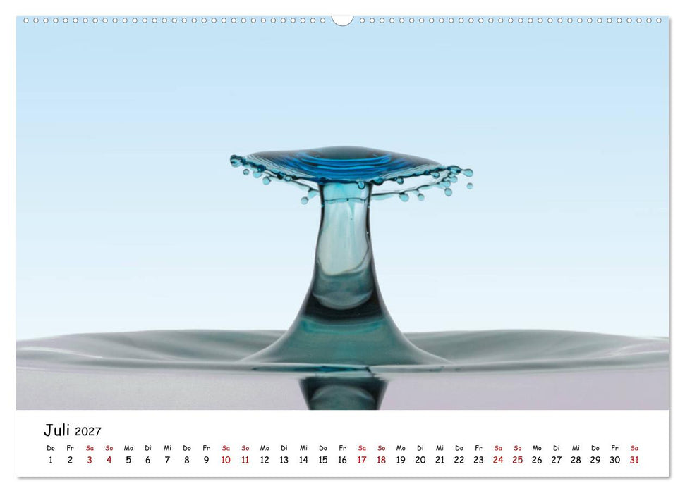 Wassertropfen - Kunstwerke der Natur (CALVENDO Premium Wandkalender 2027)
