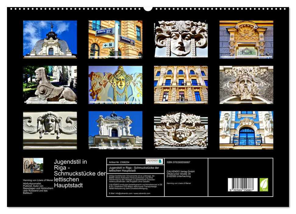 Jugendstil in Riga - Schmuckstücke der lettischen Hauptstadt (CALVENDO Premium Wandkalender 2027)