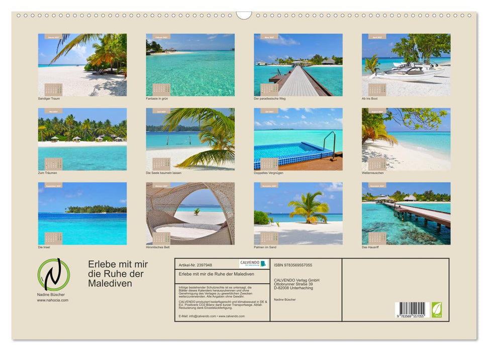 Erlebe mit mir die Ruhe der Malediven (CALVENDO Wandkalender 2027)