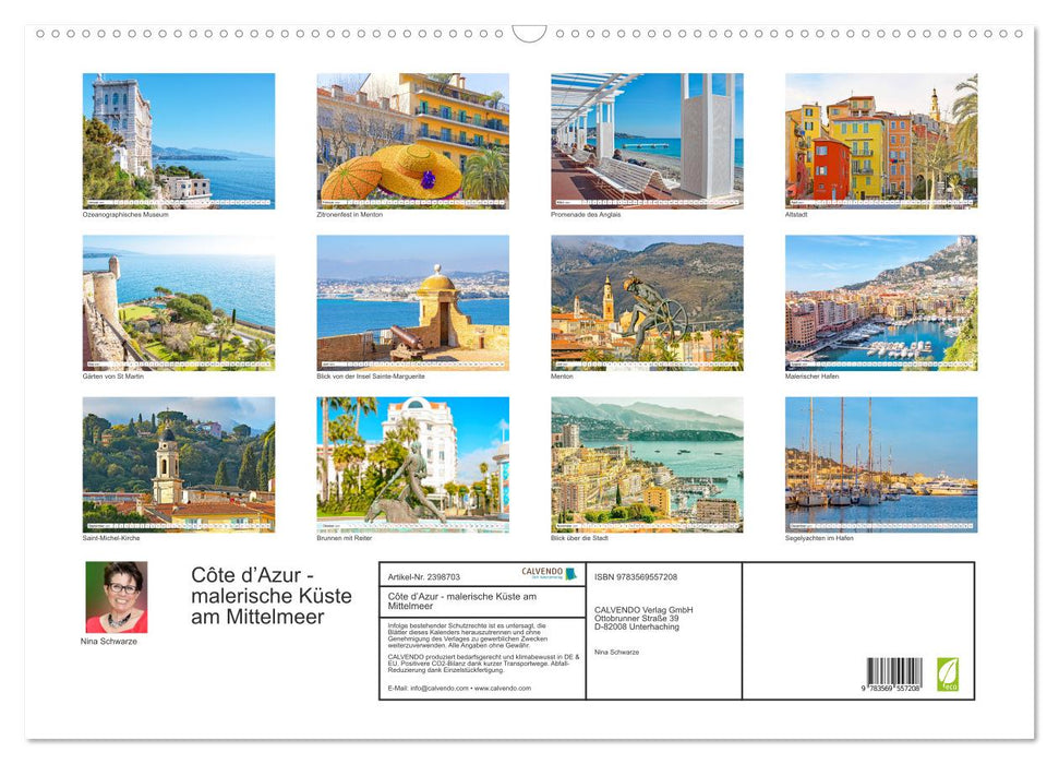 Côte d’Azur - malerische Küste am Mittelmeer (CALVENDO Wandkalender 2027)