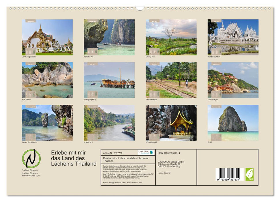 Erlebe mit mir das Land des Lächelns Thailand (CALVENDO Premium Wandkalender 2027)
