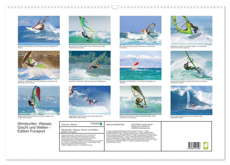 Windsurfen: Wasser, Gischt und Wellen - Edition Funsport (CALVENDO Wandkalender 2027)