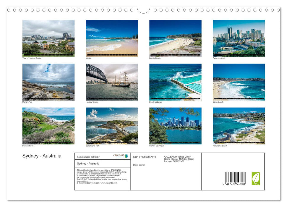 Sydney - Australia (CALVENDO Monthly Calendar 2027)