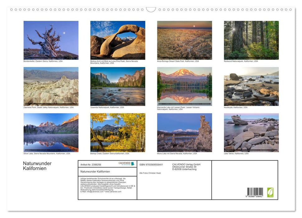 Naturwunder Kalifornien (CALVENDO Wandkalender 2027)