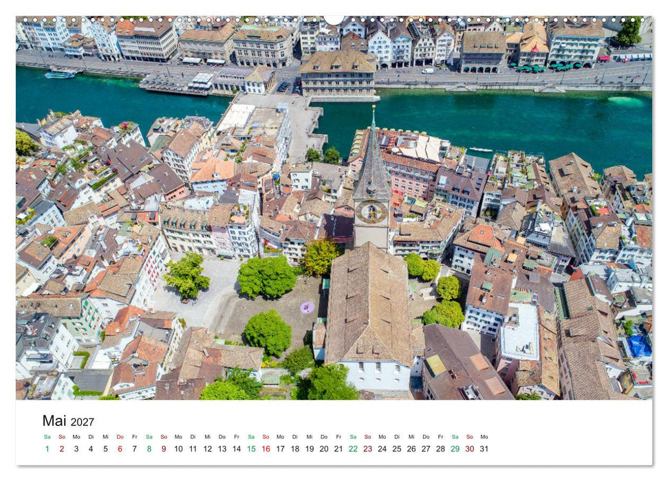 Luftbildkalender Zürich (CALVENDO Premium Wandkalender 2027)