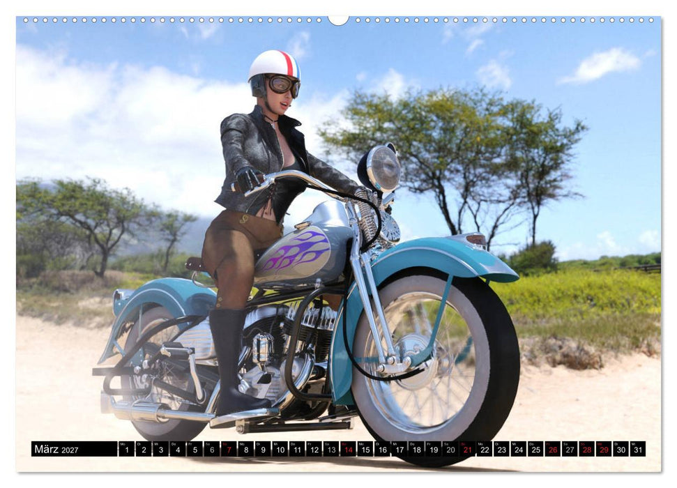 Frauen und Traumbikes (CALVENDO Premium Wandkalender 2027)