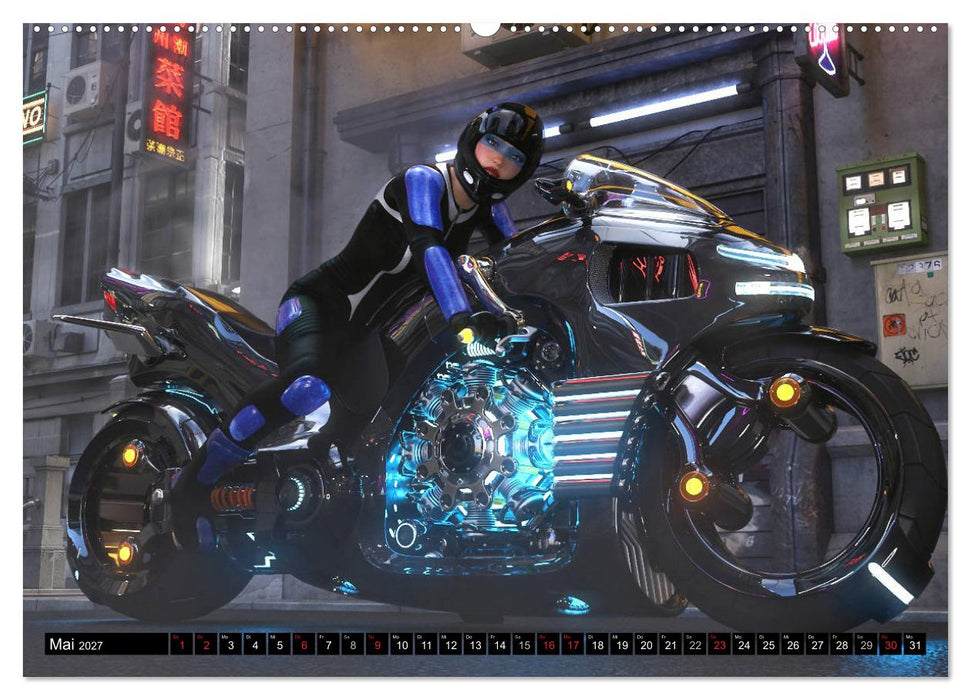 Frauen und Traumbikes (CALVENDO Premium Wandkalender 2027)