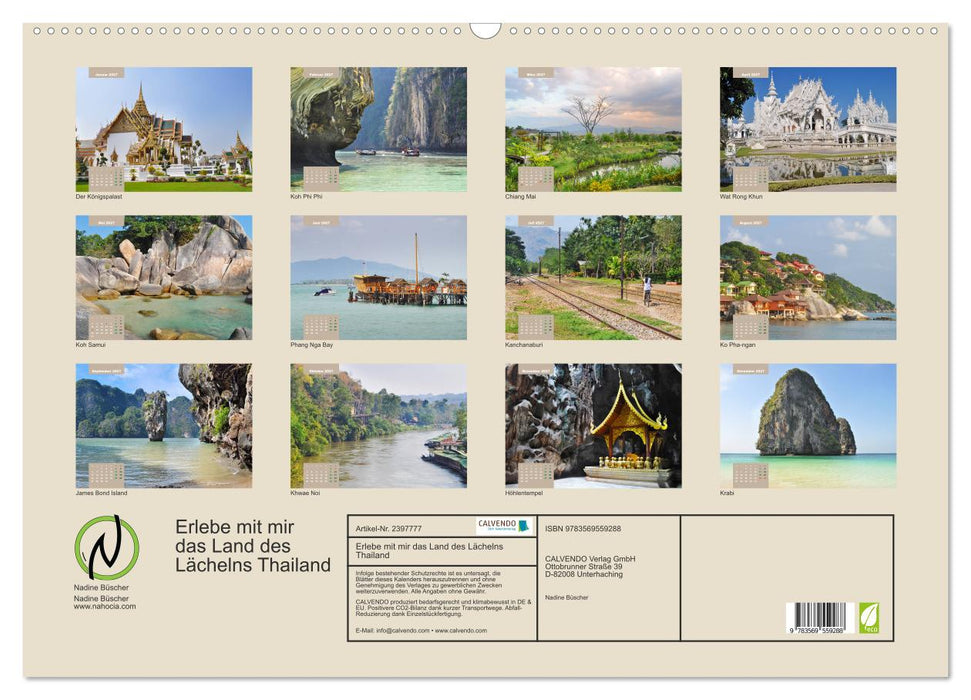 Erlebe mit mir das Land des Lächelns Thailand (CALVENDO Wandkalender 2027)