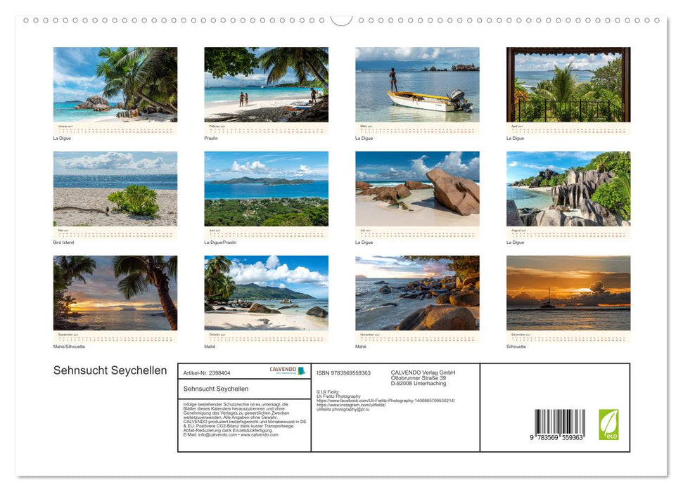 Sehnsucht Seychellen (CALVENDO Premium Wandkalender 2027)