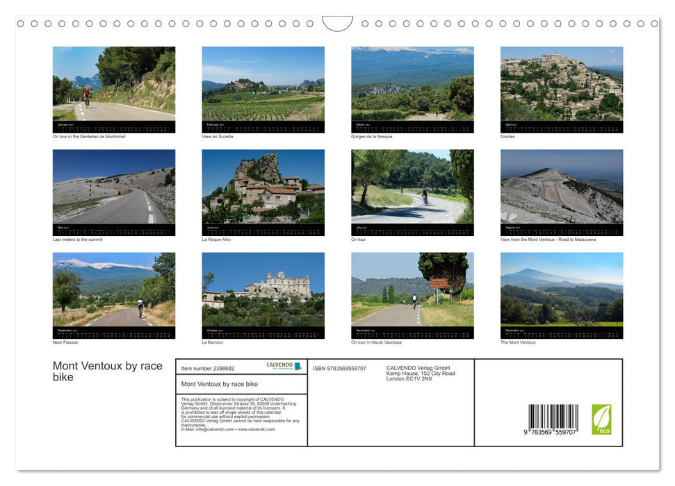 Mont Ventoux by race bike (CALVENDO Monthly Calendar 2027)
