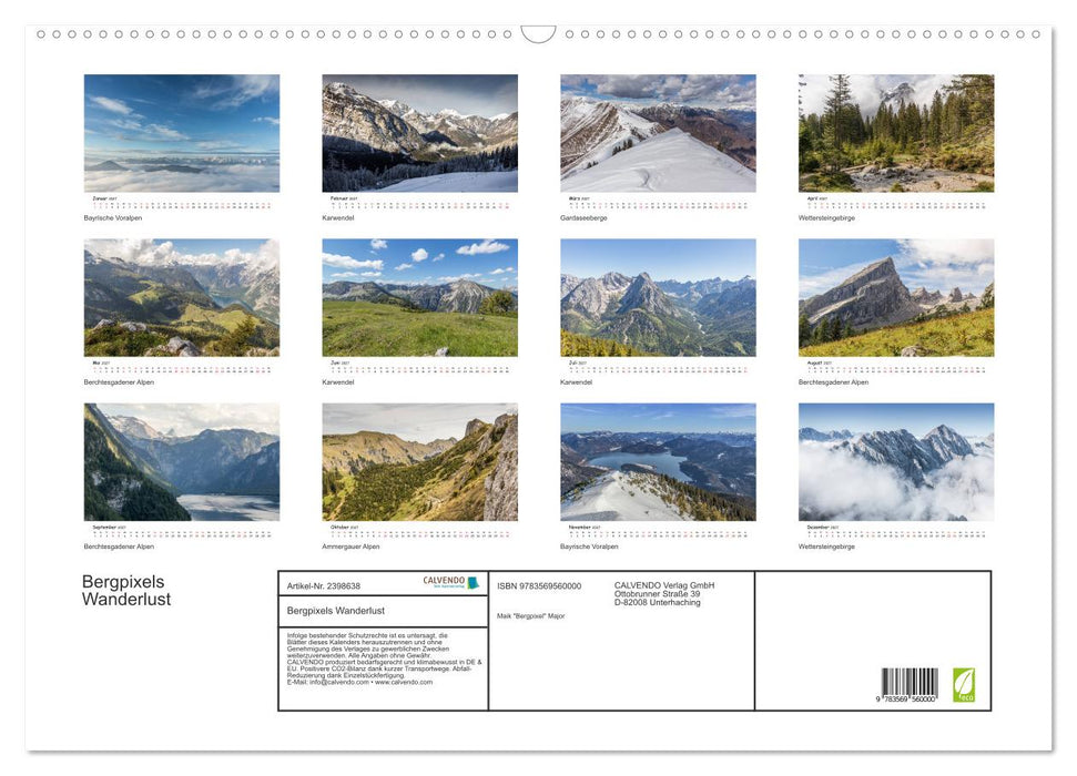 Bergpixels Wanderlust (CALVENDO Wandkalender 2027)