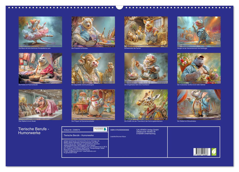 Tierische Berufe - Humorwerke (CALVENDO Wandkalender 2027)