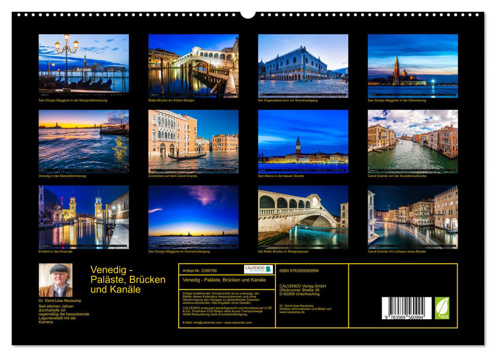 Venedig - Paläste, Brücken und Kanäle (CALVENDO Premium Wandkalender 2027)