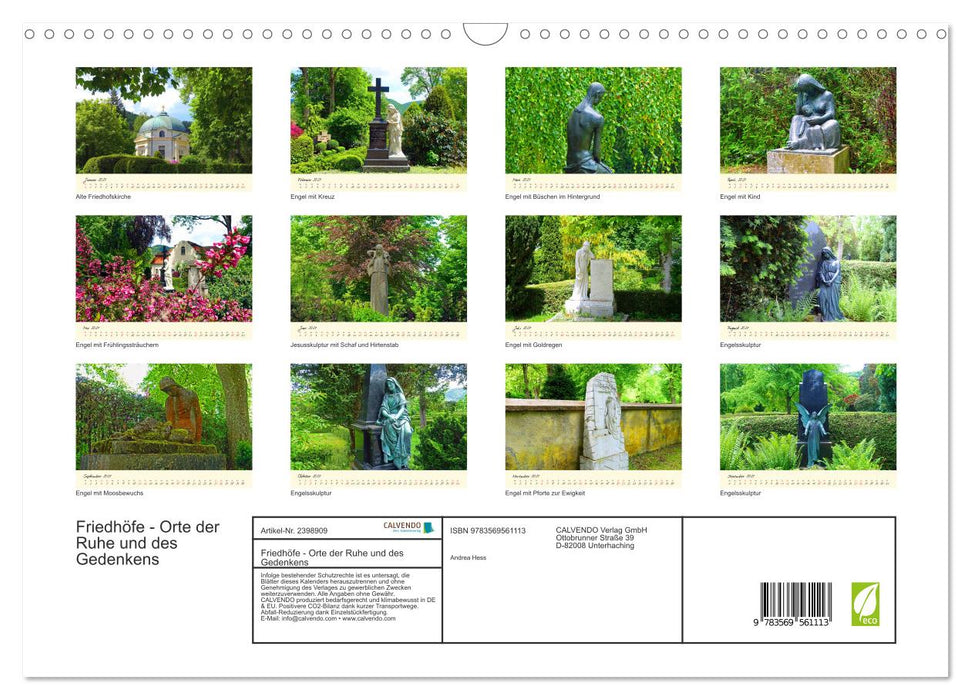 Friedhöfe - Orte der Ruhe und des Gedenkens (CALVENDO Wandkalender 2027)